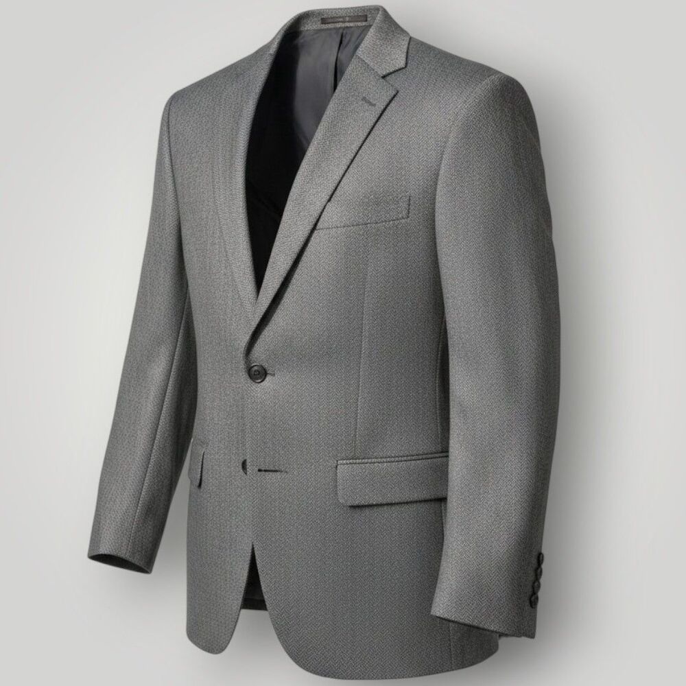 RALPH LAUREN Men Blazer Sport Coat Two Button Jacket 42R Gray Suit Herringbone